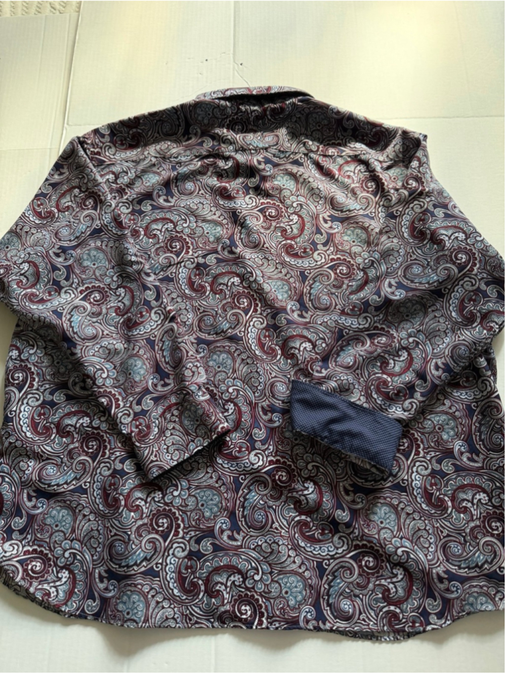 Kilburne & Finch long-sleeve men's button-up shirt navy blue, burgundy, gray - Picture 2 of 6